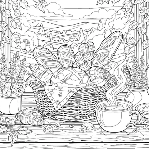 Autumn Beauty of Bread and Coffee