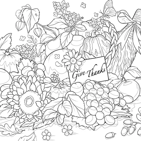 Thanksgiving - themed Fruits, Vegetables and Flowers