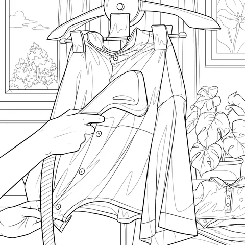 Scene of Ironing Clothes