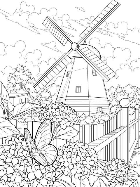 Beautiful Rural Windmill Scene