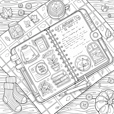 Autumn - themed Bullet Journal Illustration