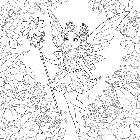 Fairy Among Flowers