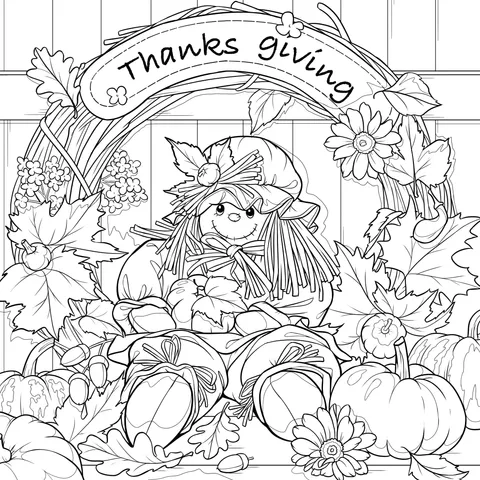 Thanksgiving Scarecrow Illustration