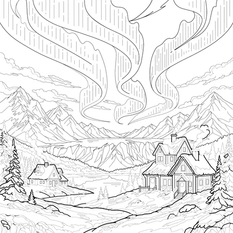 Dreamy Aurora Borealis Snowscape