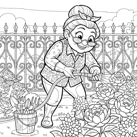 An Old Woman in the Garden