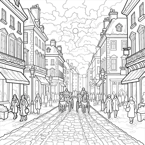 Romantic Winter Street Scene