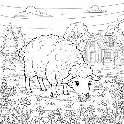 Pastoral Sheep Scene