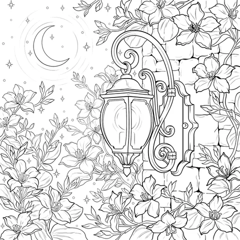 Wall - lamp under Moonlit Flowers