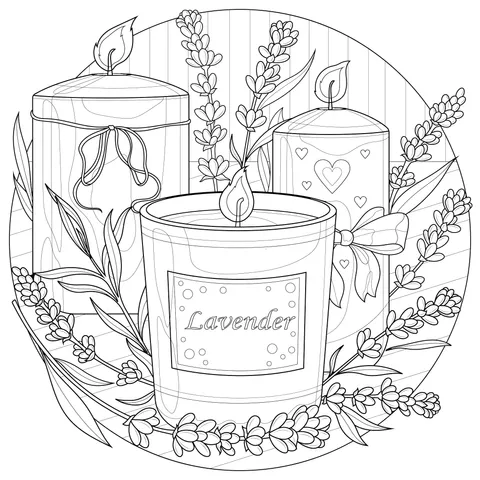 Lavender Candle Illustration