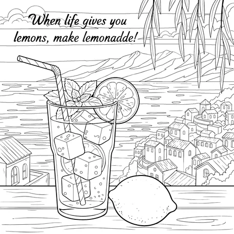 Lemon Beverage and Beautiful Scenery
