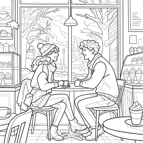 Warm Sit - facing in a Winter Café