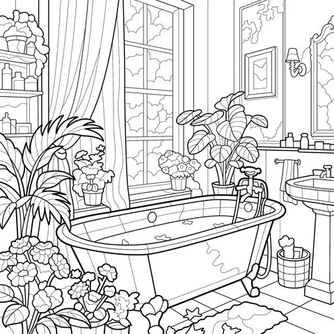 Cozy Green - plant Bathroom