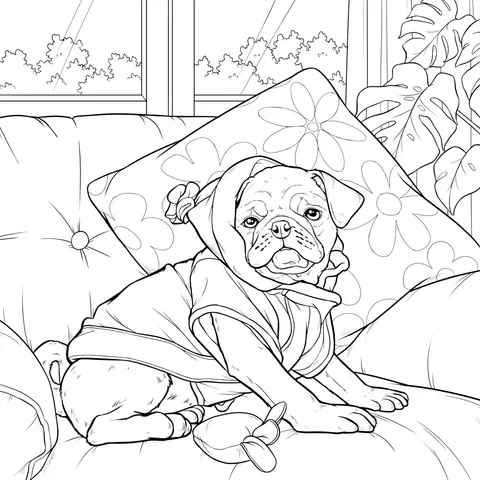 Cute Puppy on the Sofa