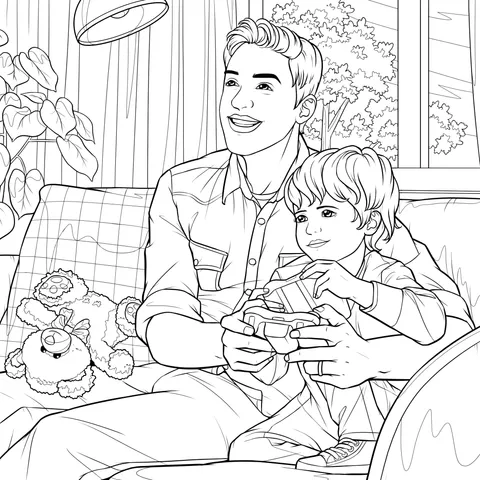 Warm Game - playing Time for Father and Son