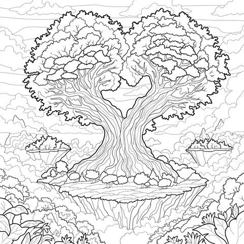 Fantasy Floating Heart - Shaped Tree