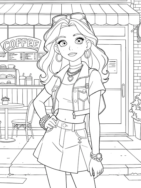 Fashionable Girl Street Scene