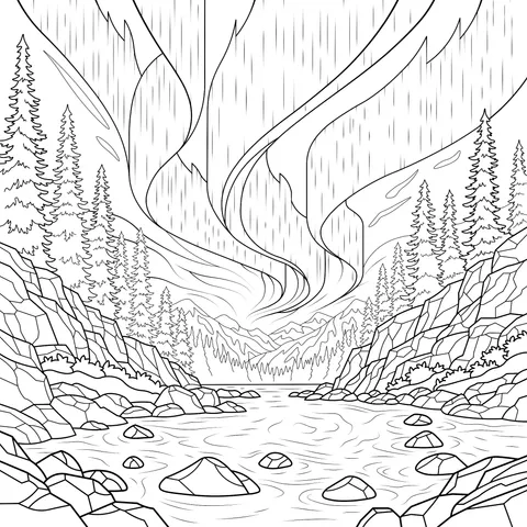 Dreamy Aurora - Forest and Mountains