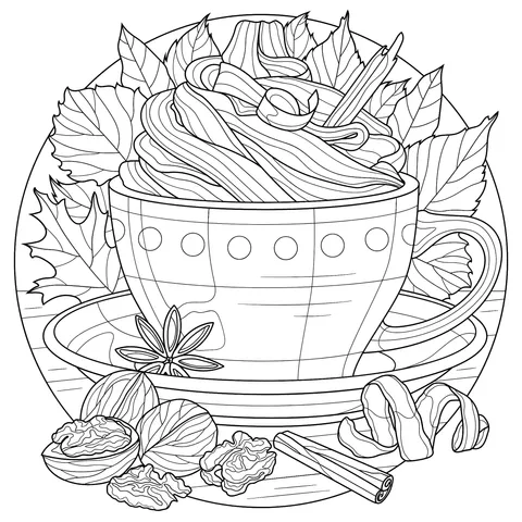 Autumn - Flavored Beverage Illustration