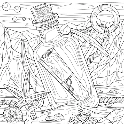 Seaside Message - in - a - Bottle Scene