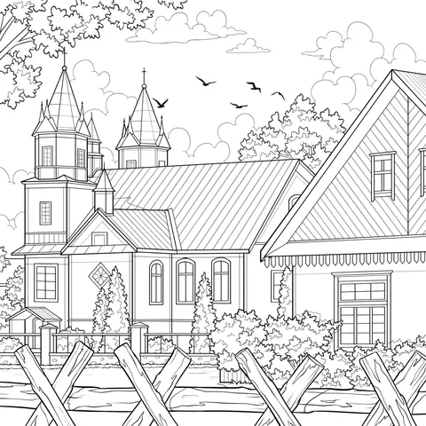 Dreamy Town Landscape