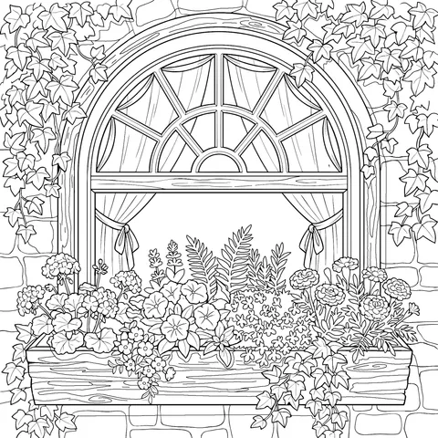 Flower Scene by the Window