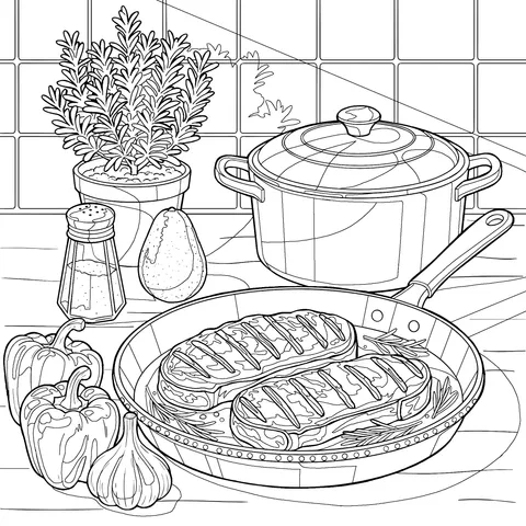 Kitchen Cooking Scene