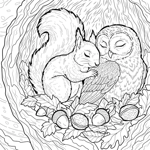 A Heart - warming Moment of Squirrel and Owl