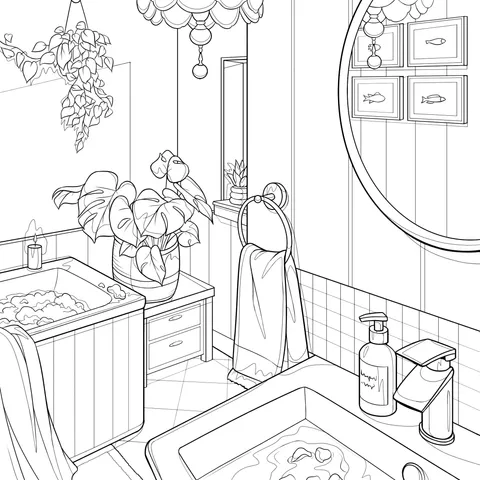 Cozy Bathroom Scene