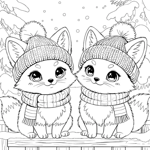 Two Foxes in Winter