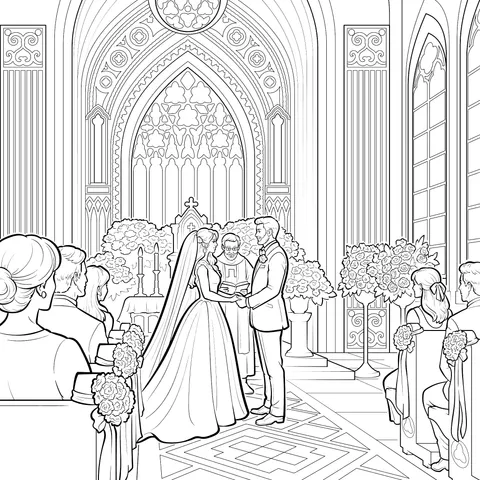 Wedding Scene in a Church