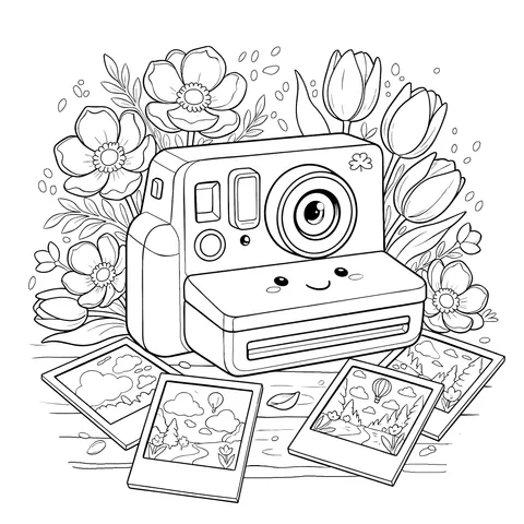 Cute Camera and Flowers