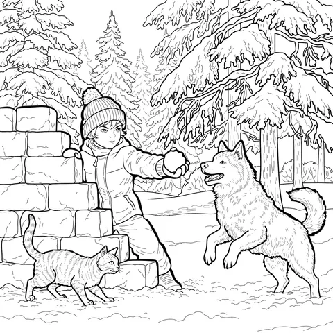 Winter Fun with Adorable Pets