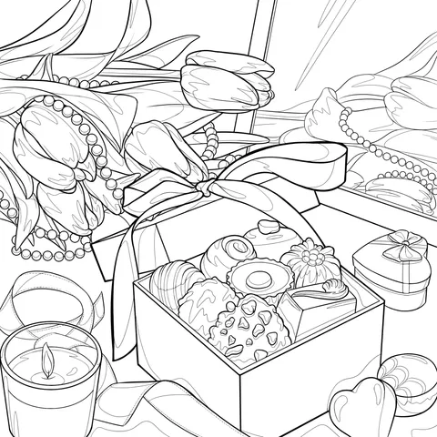 Elegant Gift - box and Flowers