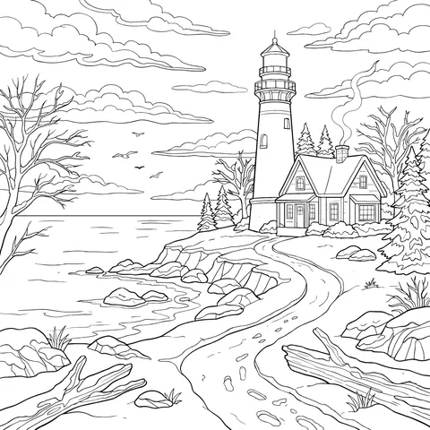 Winter Lighthouse Beauty