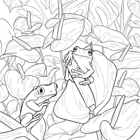 Frogs in the Flower Bed