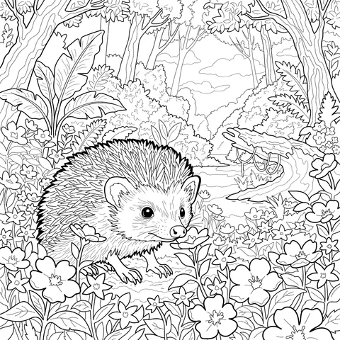 Hedgehog in the Flower - bed