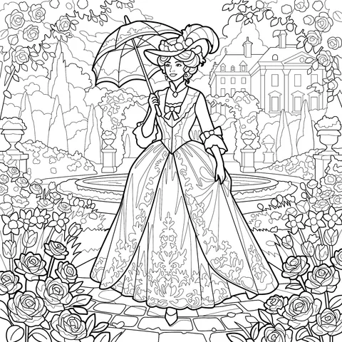 Lady in a Vintage Garden