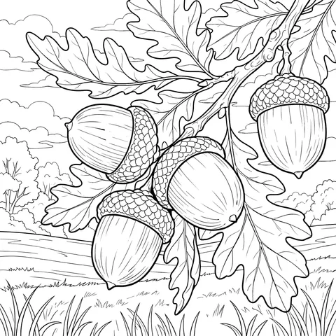 Autumn Acorn Scene