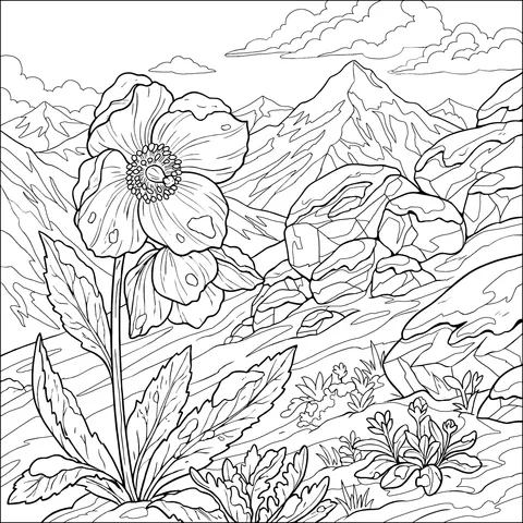 Beautiful Alpine Flower Scene