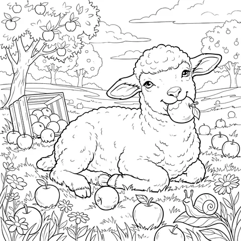 Little Sheep in the Countryside