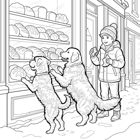 A Winter Bakery Trip with Pets