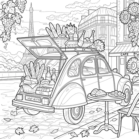 Leisurely Picnic on a Parisian Street