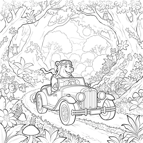 Bear's Self - driving Trip in the Forest