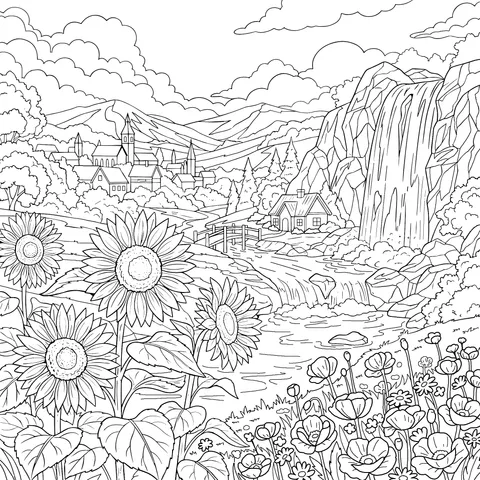 Idyllic Waterfall Landscape