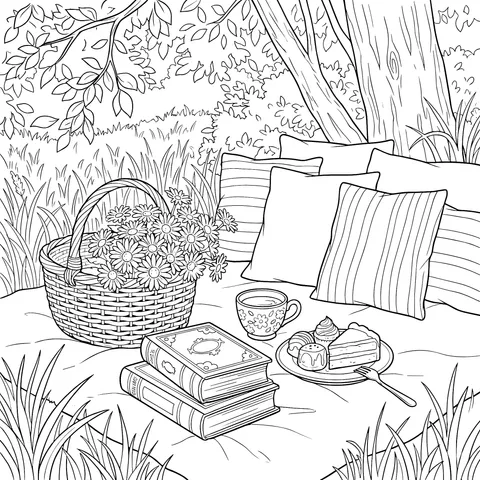 A Cozy Outdoor Picnic Scene