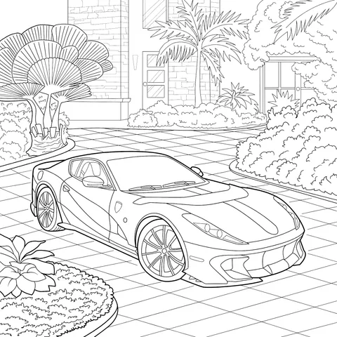 Sports Car in the Courtyard