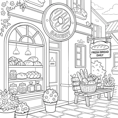 Street - side Bakery Scene