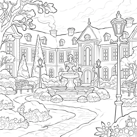 Beautiful Winter Courtyard