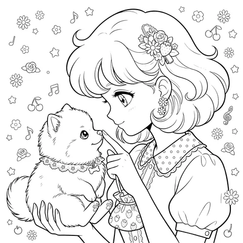 Girl and Adorable Dog