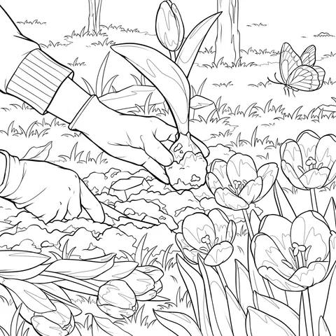 Garden Planting Scene